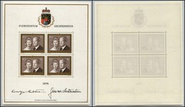 LIECHTENSTEIN - 1974 - Minifoglio 4 X 10 Franchi Principi Regnanti (614) - Gomma Integra - Andere & Zonder Classificatie