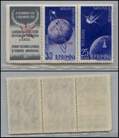 ROMANIA - 1957 - 3,75 Lei + 25 Bani (1717/1719) - Trittico - Gomma Integra - Autres & Non Classés