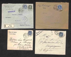 SVIZZERA - 1903/1908 - Quattro Buste (una Raccomandata) Per La Francia Con Affrancature Del Periodo - Other & Unclassified