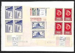 ALGERIA - 1949/1954 - Lotto Di 16 Francobolli In Serie Complete E Quartine Angolo Di Foglio - Gomma Integra - Andere & Zonder Classificatie