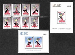 BELIZE - 1979 - Olimpiadi Mosca (432/439 + Block 10/11) - Serie Completa + 2 Foglietti - Gomma Integra (60+) - Otros & Sin Clasificación