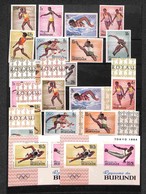 BURUNDI - 1964 - Olimpiadi Tokyo (125/134 + Block 5 A+B) - 2 Serie Complete + 2 Foglietti Dentellati E Non - Gomma Integ - Other & Unclassified