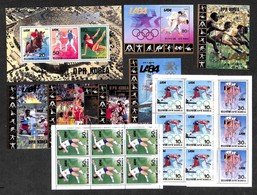 COREA DEL NORD - 1983 - Olimpiadi Los Angeles (2410/2412 + Block 156/163) - Serie Completa In Minifogli Di 6 + 8 Fogliet - Other & Unclassified