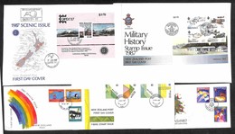 NUOVA ZELANDA - 1987 - 5 FDC Emessi Nell’anno (Block 10 + 13 + 1000/1009) - Andere & Zonder Classificatie