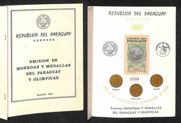 PARAGUAY - 1965 - Foglietto Monete E Medaglie Olimpiadi (Block 68II) - Libretto Originale - Gomma Integra - Sonstige & Ohne Zuordnung