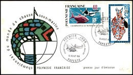 POLINESIA FRANCESE - 1969 - Campionato Pesca (94/95) - FDC 5.8.69 - Sonstige & Ohne Zuordnung