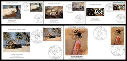 POLINESIA FRANCESE - 1970 - Artisti Polinesiani (121/125) - 5 FDC 14.12.70 - Other & Unclassified