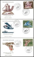 POLINESIA FRANCESE - 1975 - 50 Anni Aviazione Tahiti (192/194) - Serie Completa - 3 FDC 7.2.75 - Other & Unclassified