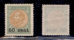 SURINAME - 1900 - 50 Cent Su 2,50 G Guglielmo III (46) - Sempre Senza Gomma (200) - Otros & Sin Clasificación