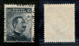 Regno - Posta Ordinaria - 1916 – 20 Cent Su 15 Michetti (106l) Usato – Soprastampa Spostata A Destra Con Nuovo Valore A  - Andere & Zonder Classificatie