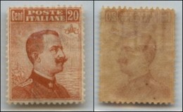 Regno - Posta Ordinaria - 1917 – 20 Cent Michetti (109aa) – Filigrana Lettere Complete 10/10 (NO) – Gomma Originale (140 - Other & Unclassified