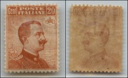 Regno - Posta Ordinaria - 1917 – 20 Cent Michetti (109aa) – Filigrana Lettere Complete 10/10 (NO) – Gomma Originale (140 - Otros & Sin Clasificación