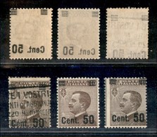 Regno - Posta Ordinaria - 1923 - 50 Cent Su 40 Cent Michetti (139zc) - Decalco Della Soprastampa - Due Nuovi Integri + U - Otros & Sin Clasificación