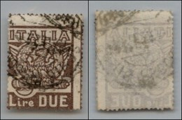 Regno - Posta Ordinaria - 1923 – 2 Lire Marcia Su Roma (145 Varieta Ea) Usato – Dentellatura Spostata – Non Catalogato - Other & Unclassified