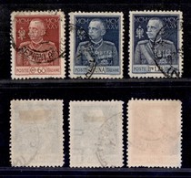 Regno - Posta Ordinaria - 1925/1926 - Giubileo Del Re (189/191) Dentellata 11 - Serie Completa - Usata (200) - Sonstige & Ohne Zuordnung