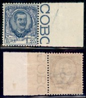 Regno - Posta Ordinaria - 1926 - 1.25 Lire Floreale (202g) - Bordo Di Foglio - Ornato Spostato - Gomma Integra - Ben Cen - Sonstige & Ohne Zuordnung