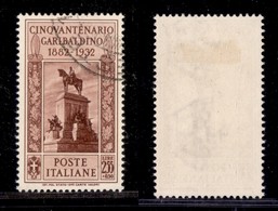 Regno - Posta Ordinaria - 1932 - 2.55 Lire + 50 Cent Garibaldi (323) - Usato (185) - Altri & Non Classificati