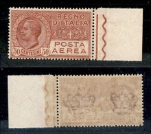 Regno - Posta Aerea - 1928 - 50 Cent (2A) - Bordo Di Foglio - Gomma Integra (60) - Sonstige & Ohne Zuordnung