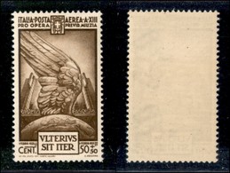 Regno - Posta Aerea - 1935 - 50 Cent + 50 Milizia (89) - Gomma Integra (30) - Other & Unclassified