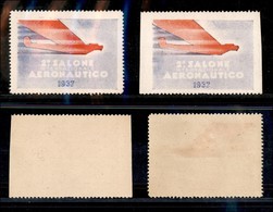 Regno - Posta Aerea - Manlio - 2° Salone Aeronautico 1937 - Due Vignette Chiudilettera Nuove - Otros & Sin Clasificación