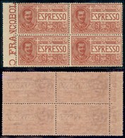 Regno - Espressi - 1920 - 50 Cent (4) - Quartina - Gomma Integra (65) - Sonstige & Ohne Zuordnung