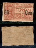 Regno - Espressi - 1922 - 60 Cent Su 50 (6g) - Soprastampa Spostata (60 A Sinistra) - Gomma Originale Con Ingiallimento  - Altri & Non Classificati