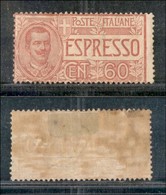 Regno - Espressi - 1922 - 60 Cent (7) - Formato Anomalo Per Spostamento Della Dentellatura (ridotto 40x20) - Gomma Origi - Altri & Non Classificati