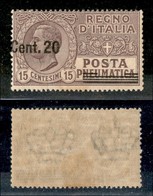 Regno - Posta Pneumatica - 1925 - 20 Cent Su 15 (6e) - Valore A Sinistra - Gomma Integra - Ingiallimento (225) - Otros & Sin Clasificación