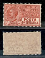 Regno - Posta Pneumatica - 1925 - 40 Cent (9) - Gomma Integra (87) - Other & Unclassified