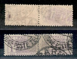 Regno - Pacchi Postali - 1914 - 1 Lira (12k - Varieta) - Usato - Decalco D Appoggio Obliquo A Sinistra E Spostato A Dest - Other & Unclassified