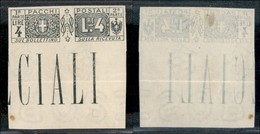 Regno - Pacchi Postali - 1925 - Falso Di Milano - 4 Lire (F15a) - Non Dentellato Bordo Di Foglio In Basso - Senza Gomma - Otros & Sin Clasificación