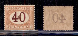 Regno - Segnatasse - 1890 - 40 Cent (24) - Cifra Molto Inchiostrata - Gomma Integra - Ben Centrato - Altri & Non Classificati