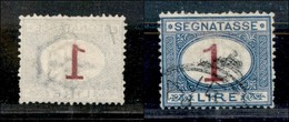 Regno - Segnatasse - 1890/1894 - 1 Lira (27n) Con Decalco Della Cifra - Usato (30) - Otros & Sin Clasificación