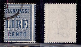 Regno - Segnatasse - 1903 - 100 Lire (32 Varieta) - Usato - Dentellatura Verticale Spostata (cornice A Destra) Non Catal - Otros & Sin Clasificación