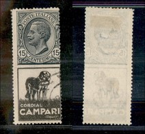Regno - Francobolli Pubblicitari - 1924/1925 - 15 Cent Cordial Campari (3) - Usato (35) - Altri & Non Classificati