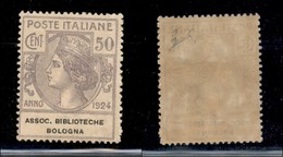 Regno - Enti Parastatali - 1924 - 50 Cent Biblioteche Bologna (4) - Gomma Originale - Colore Sbiadito (50) - Other & Unclassified