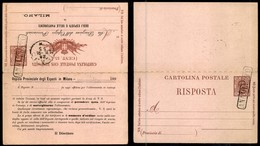 Regno - Interi - Annullato (ripetuto Sulla Parte Risposta) - Intero Postale Da 7 1/2 Cent (C19/91) Prestampato Al Retro  - Altri & Non Classificati