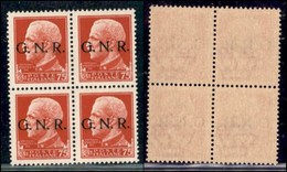 RSI - G.N.R. Verona - Posta Ordinaria - 1944 - 75 Cent (478) - In Quartina - Gomma Integra (40+) - Sonstige & Ohne Zuordnung