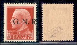 RSI - G.N.R. Verona - Posta Ordinaria - 1944 - 75 Cent (478 Haa) - Soprastampa A Destra Con Punto A Cavallo - Gomma Orig - Altri & Non Classificati