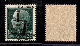 RSI - Provvisori - Posta Ordinaria - 1944 - 25 Cent (491b) Con Doppia Soprastampa (una A Cavallo) - Gomma Integra - Sonstige & Ohne Zuordnung