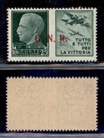 RSI - G.N.R. Brescia - Propaganda Di Guerra - 1943 - 25 Cent Aviazione (15/IIec) Con Punto Grosso Dopo R - Gomma Integra - Otros & Sin Clasificación