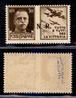 RSI - G.N.R. Brescia - Propaganda Di Guerra - 1943 - 30 Cent Aviazione (19/IIee) - Punto Piccolo Dopo N - Gomma Integra  - Other & Unclassified