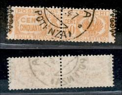 Luogotenenza - Pacchi Postali - 1945 - 50 Cent (52) - Usato - Sezioni Invertite - Un Dente Corto - Altri & Non Classificati