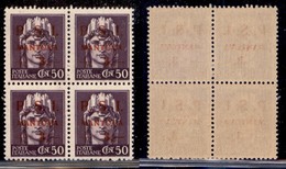 C.L.N. - Mantova - Posta Ordinaria - 1945 - 50 Cent + 3 Lire (4) In Quartina - Gomma Integra (100) - Sonstige & Ohne Zuordnung