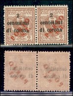 Occupazioni I Guerra Mondiale - Trentino-Alto Adige - Posta Ordinaria - 1919 - Porto St Su 2 Cent (BZ3/134) - Coppia Ori - Sonstige & Ohne Zuordnung
