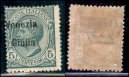 Occupazioni I Guerra Mondiale - Venezia Giulia - Posta Ordinaria - 1918 - 5 Cent (21 Eac) - Soprastampa A Sinistra - Gom - Altri & Non Classificati