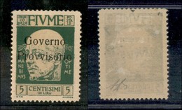 Occupazioni I Guerra Mondiale - Fiume - Posta Ordinaria - 1921 - 5 Cent D Annunzio (177) - Gomma Originale (70) - Altri & Non Classificati