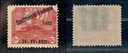 Occupazioni I Guerra Mondiale - Fiume - Posta Ordinaria - 1922 - 60 Cent Costituente (184 L) - Soprastampa In Alto - Gom - Other & Unclassified