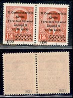 Occupazioni II Guerra Mondiale - Lubiana - Posta Ordinaria - 1941 - 50 Para Su 1.50 Din (39 Varieta) Coppia Con Soprasta - Altri & Non Classificati