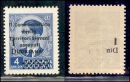 Occupazioni II Guerra Mondiale - Lubiana - Posta Ordinaria - 1941 - 1 Din Su 4 (40 Bb Varieta N) Con Soprastampa 1 Din I - Other & Unclassified